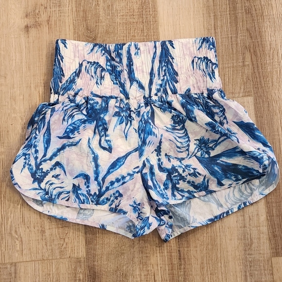 FP Movement by Free People Pants - Free People Movement The Way Home Running Shorts Medium Blue Floral Tropical